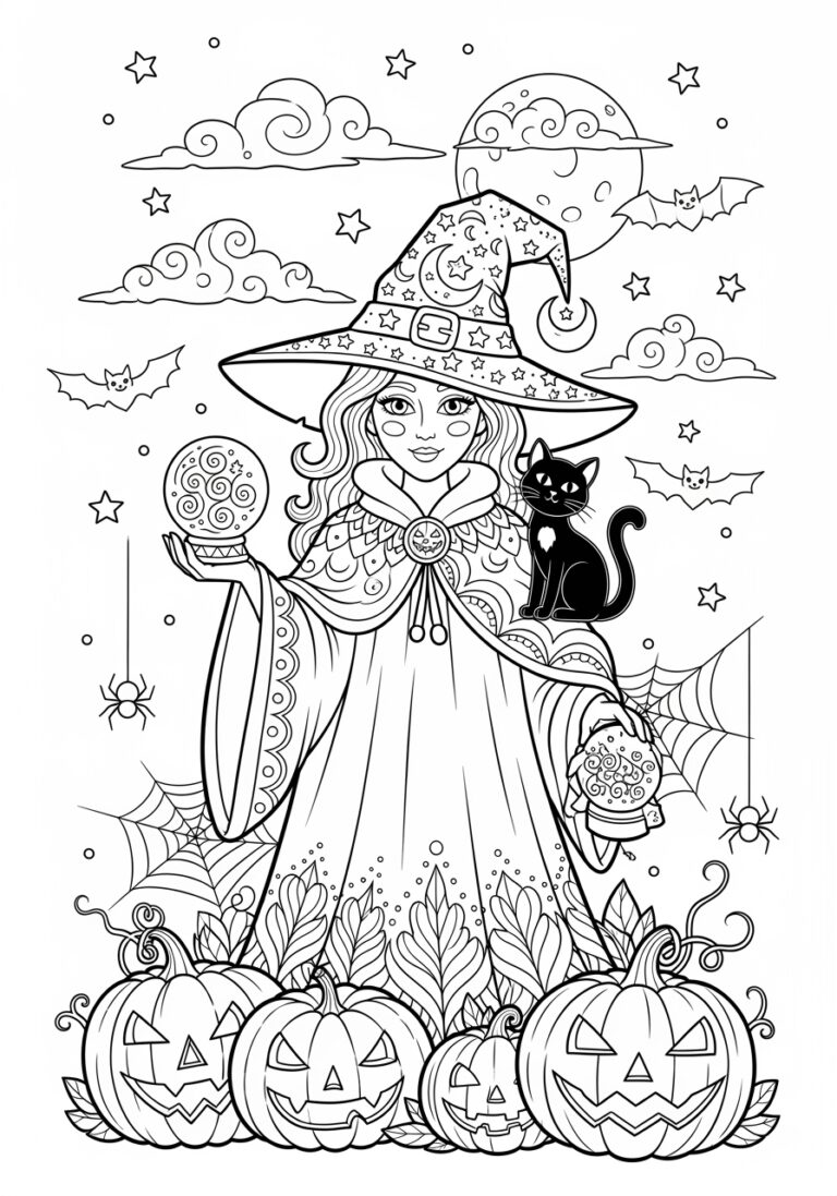 Halloween Coloring Page Etsy