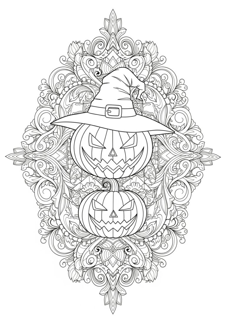 Halloween Coloring Page for Older Students