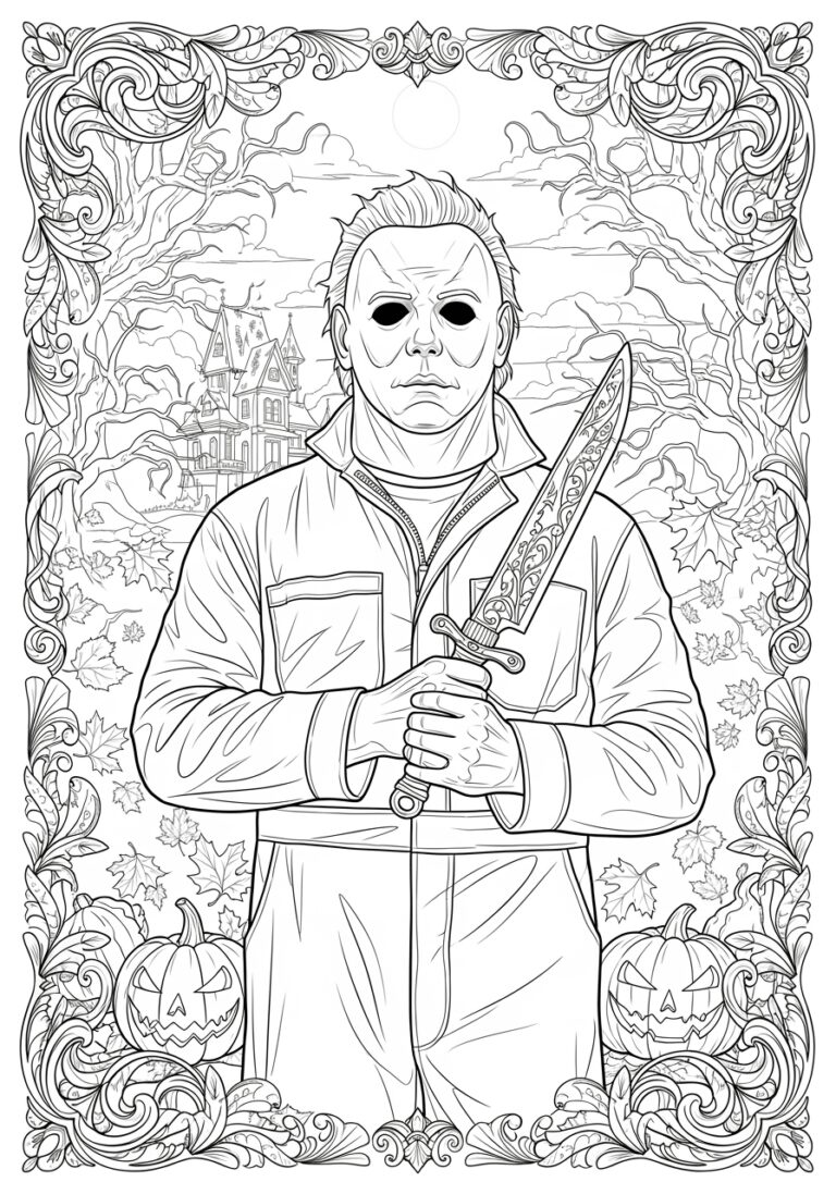 Halloween Coloring Page Michael Myers