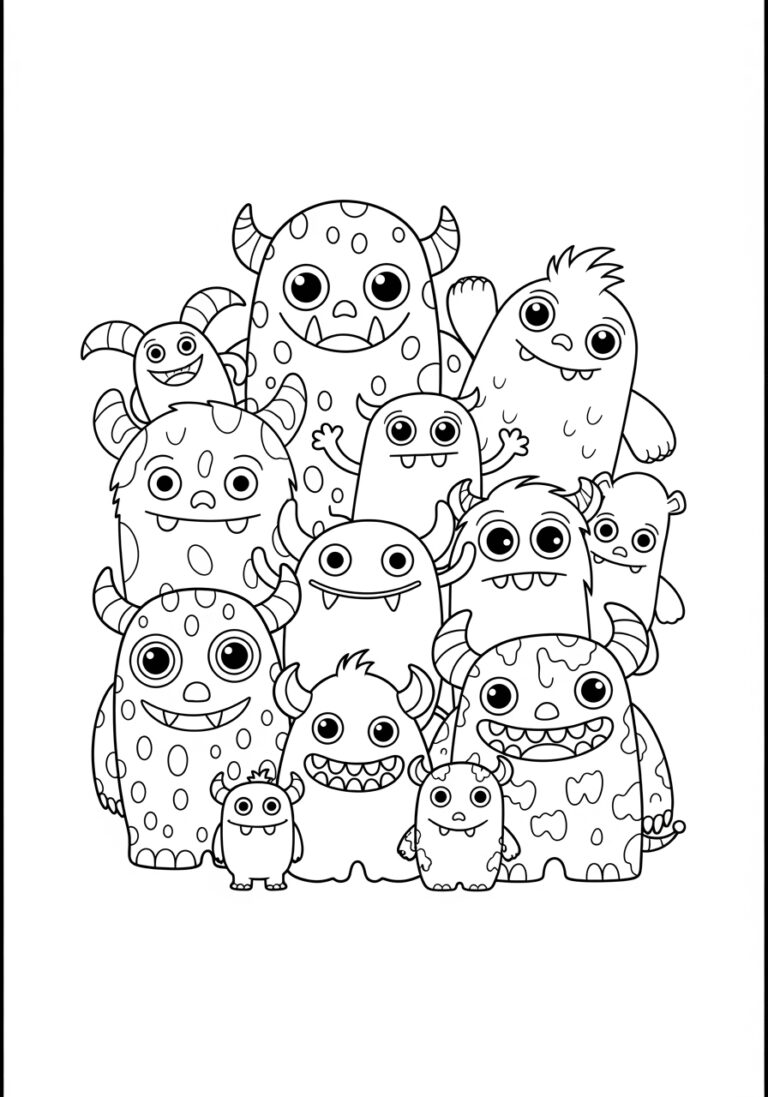 Halloween Monster Coloring Page to Print Out and Color
