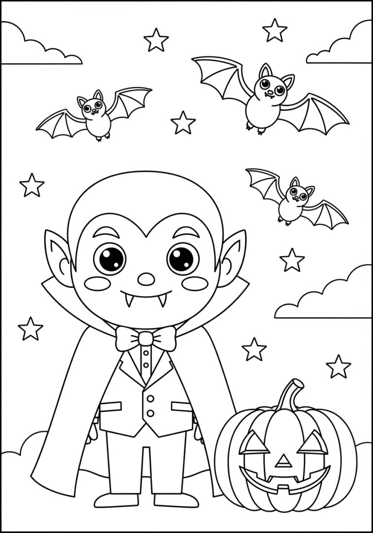 Halloween Coloring Page Vampire