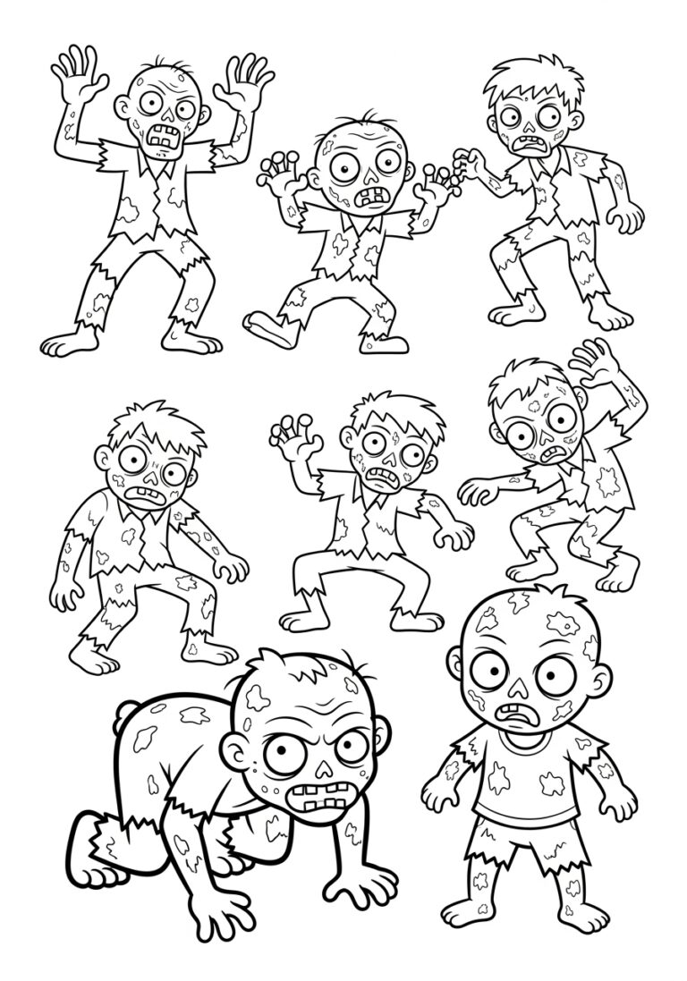 Halloween Coloring Page Zombie