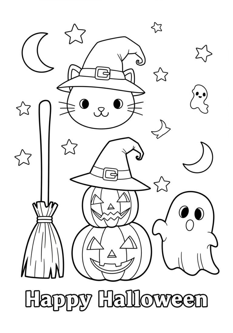 Halloween Coloring Sheet for Preschoolers