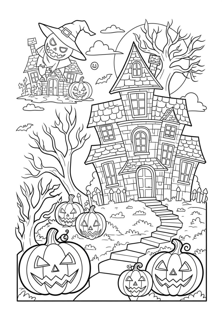 Halloween Coloring Stencil to Print Out and Color
