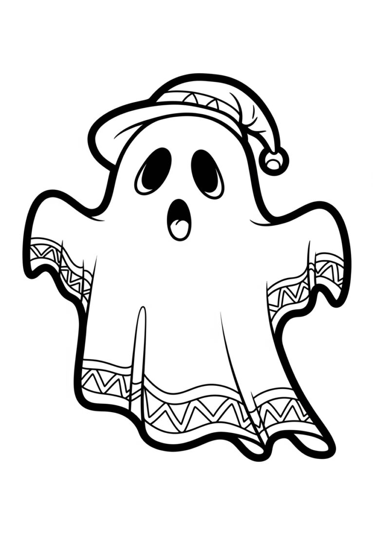 Halloween Ghost Coloring Page for Kids