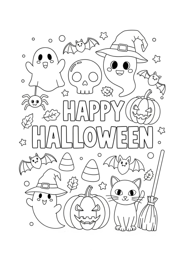 Happy Halloween Color Page
