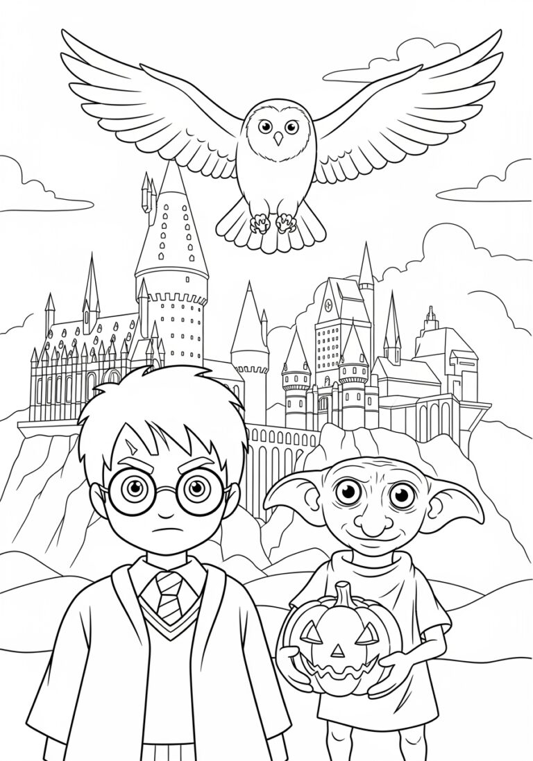 Harry Potter Halloween Coloring Page