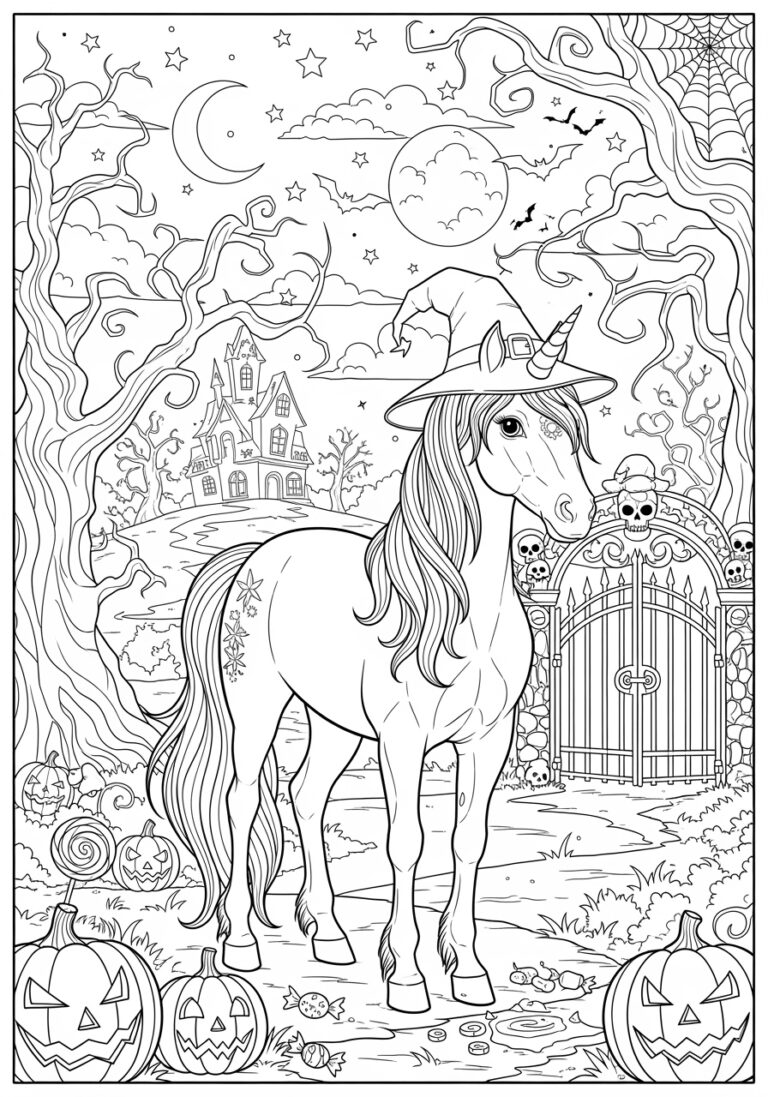 Horse Halloween Coloring Page