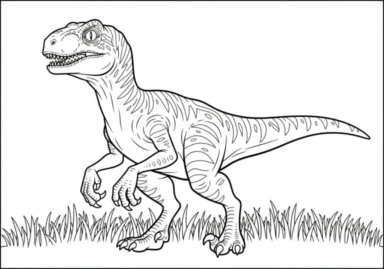 Jurassic World Blue Raptor Coloring Page