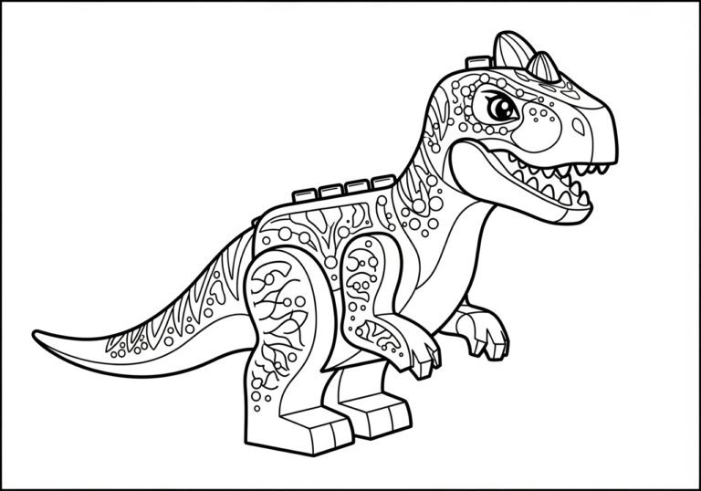 Lego Baryonyx Coloring Page to Print Out and Color