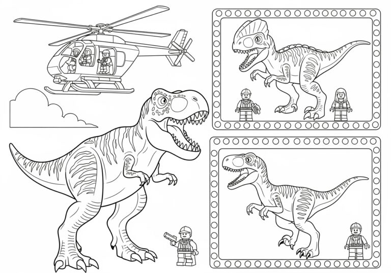 Lego Dino Coloring Page
