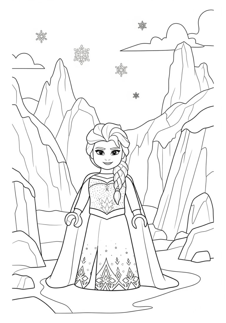 Lego Elsa Coloring Page