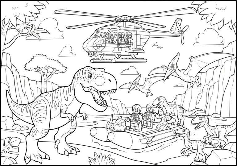 Lego Jurassic World Coloring Page