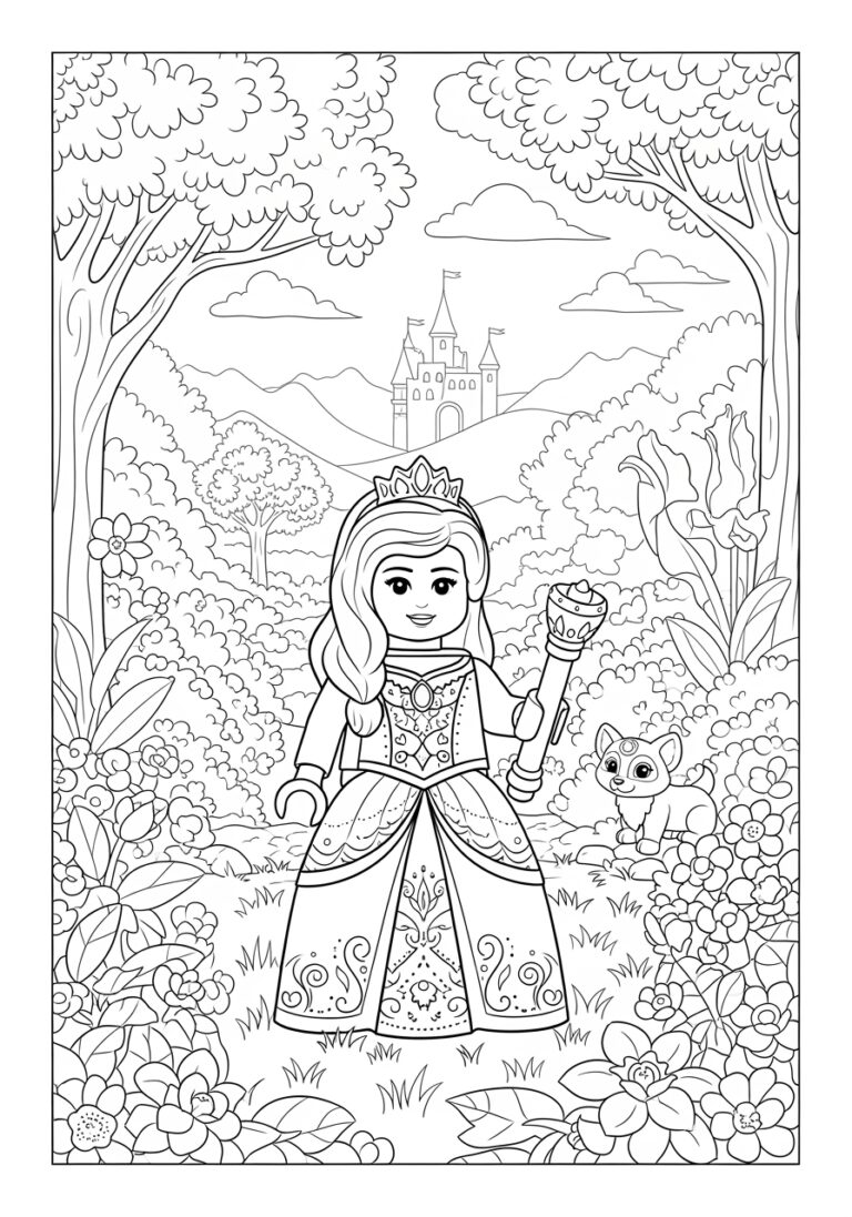 Lego Princess Coloring Page