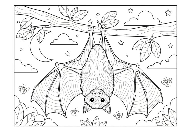 Little Brown Bat Species Coloring Page