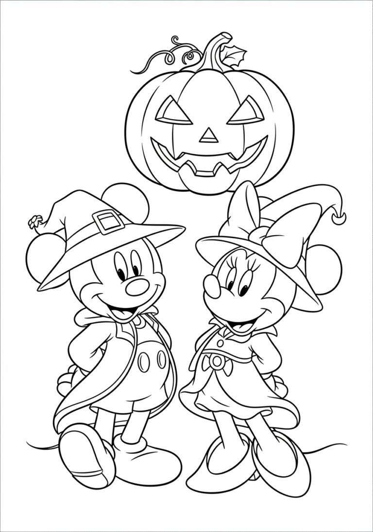 Mickey Mouse Halloween Printable Coloring Page