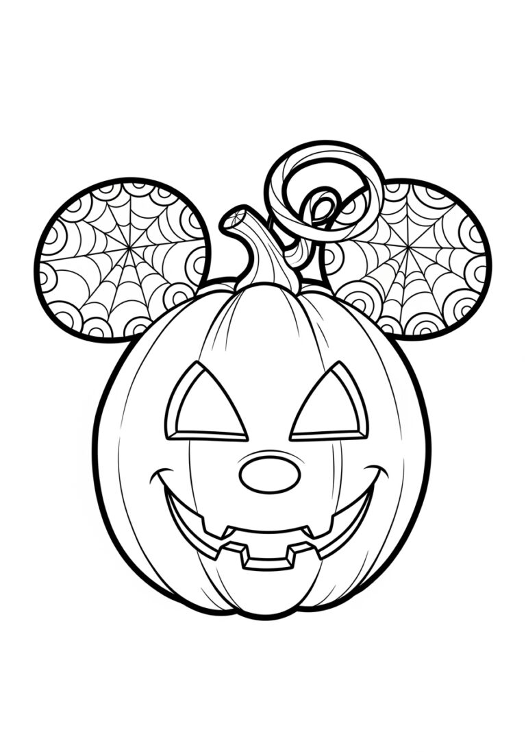 Mickey Mouse Pumpkin Coloring Page
