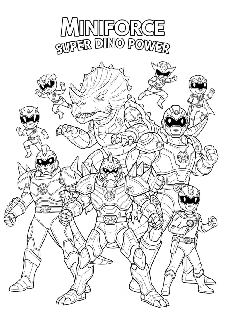 Miniforce Super Dino Power Coloring Page