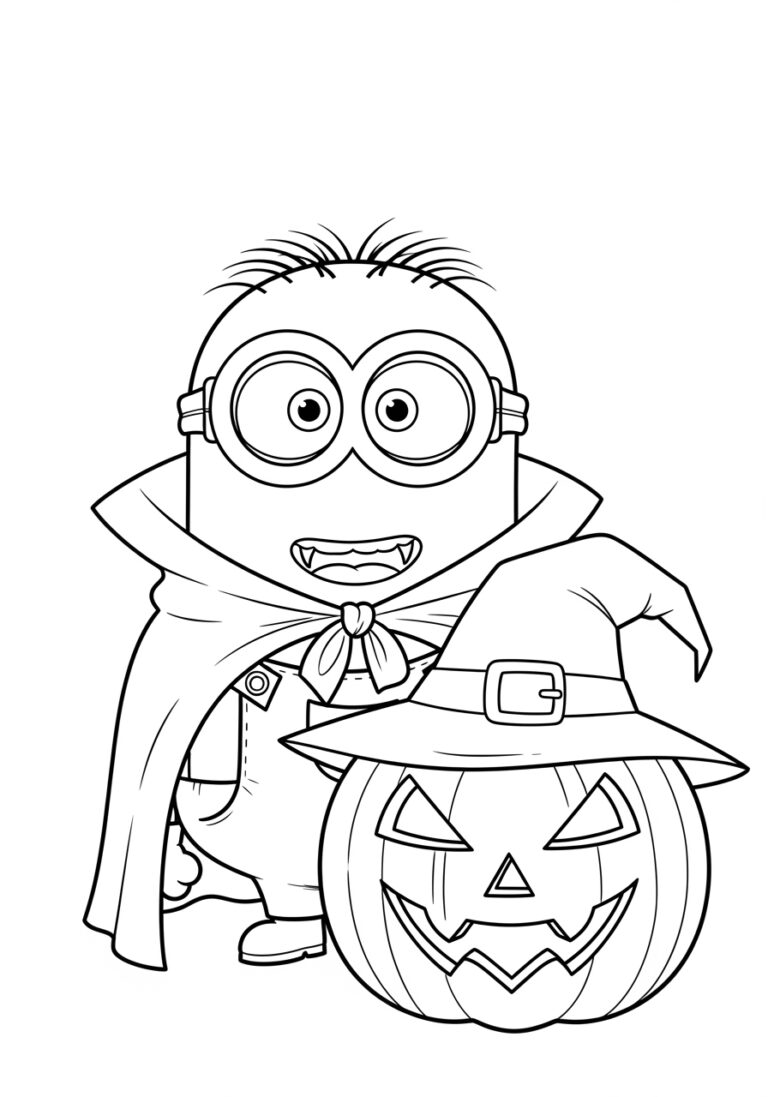 Minion Halloween Coloring Page