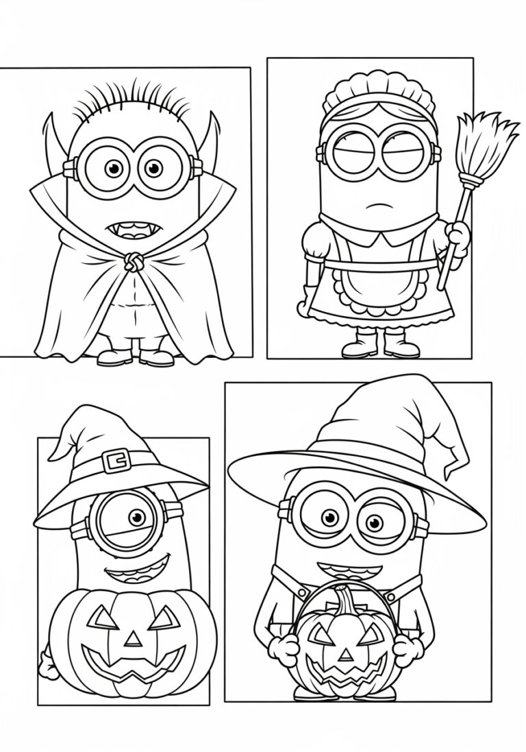 Minion Halloween Coloring Page Printable