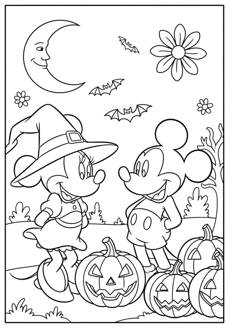 Minnie Halloween Coloring Page
