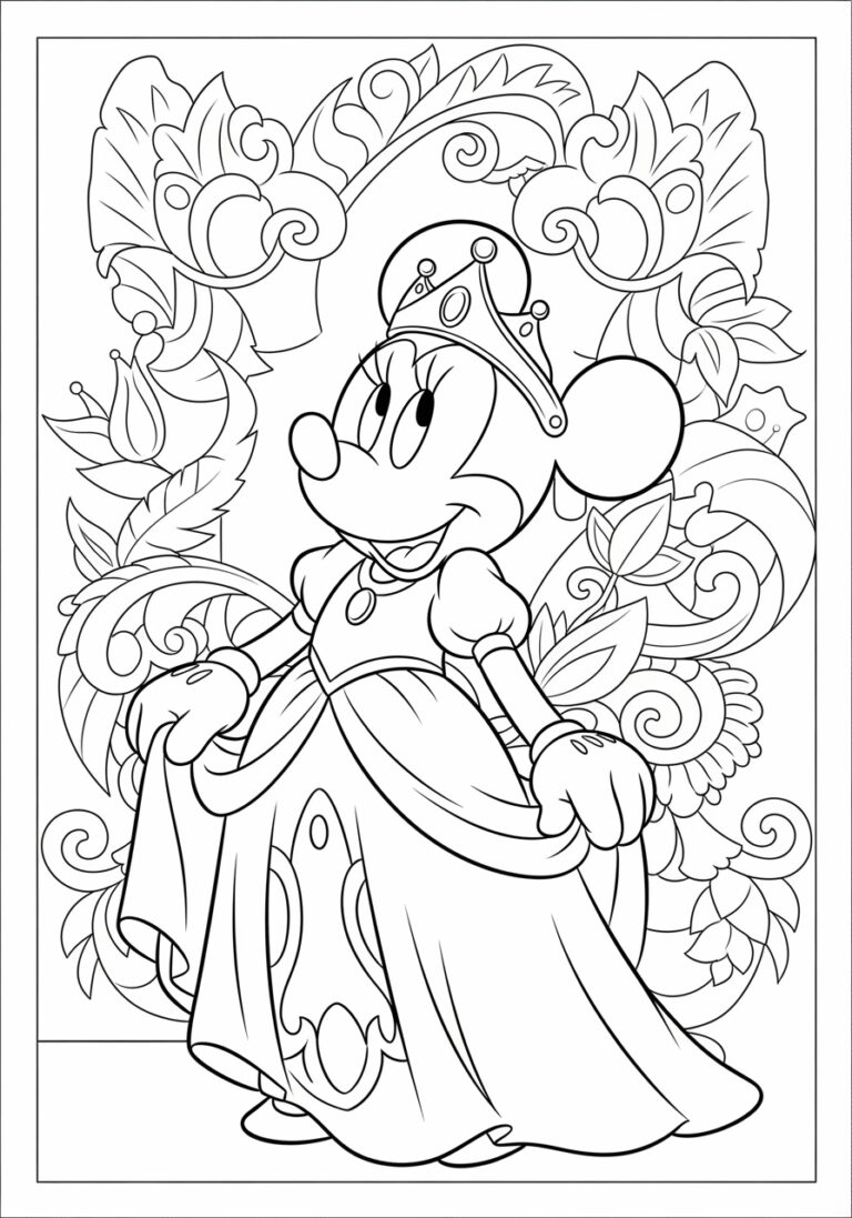 Minnie Mouse Princess Coloring Page