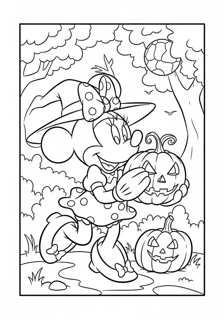 Minnie Mouse Pumpkin Coloring Page