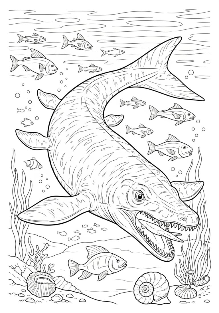 Mosasaur Picture to Print Out and Color