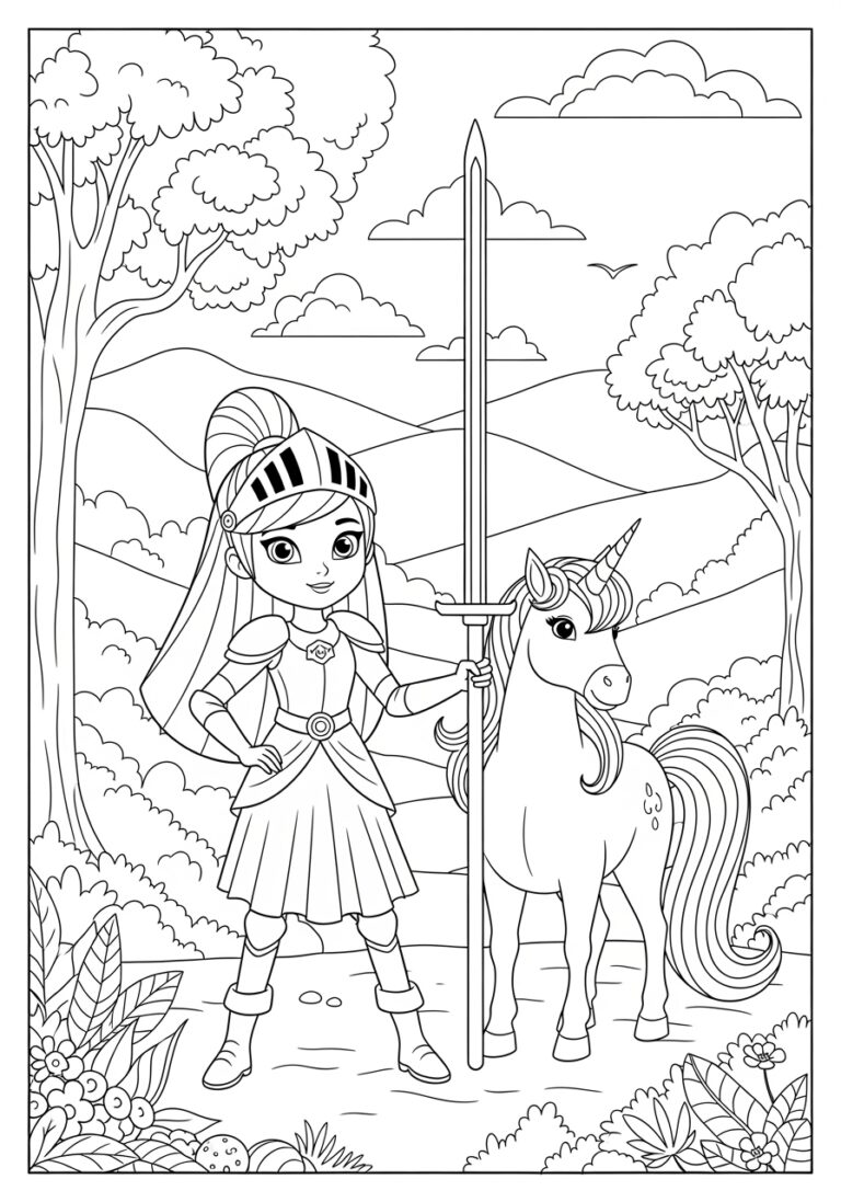 Nella Princess Knight Coloring Page