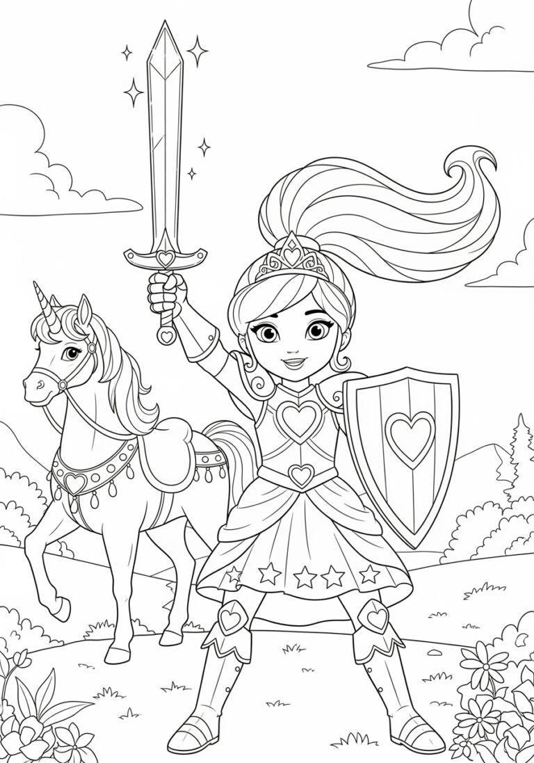 Nella the Princess Knight Coloring Page