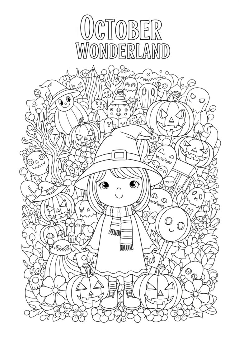 October Halloween Coloring Page