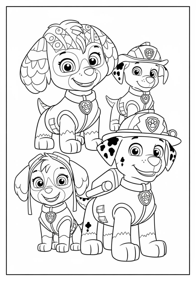 Paw Patrol Dinosaur Coloring Page