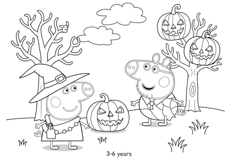 Peppa Halloween Coloring Page