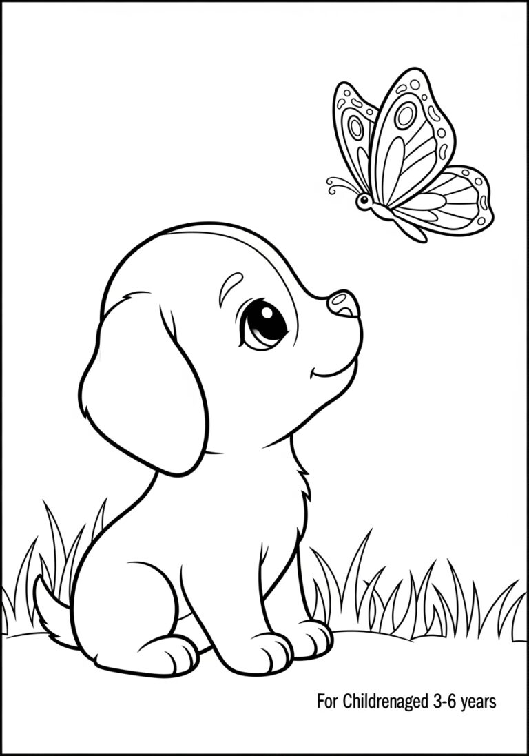 Picture of a Puppy Dog to Color