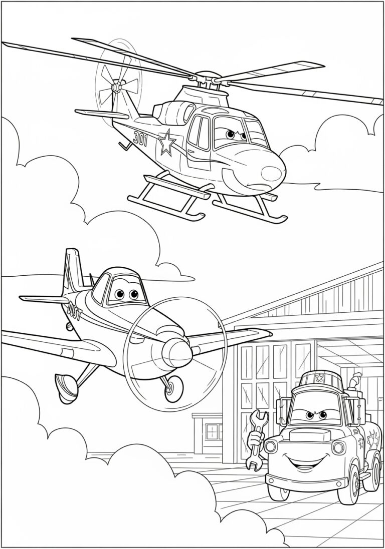 Pixar Plane Coloring Page to Print Out and Color
