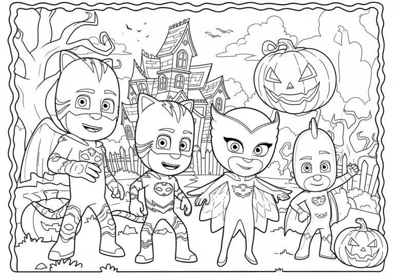 PJ Mask Halloween Coloring Page