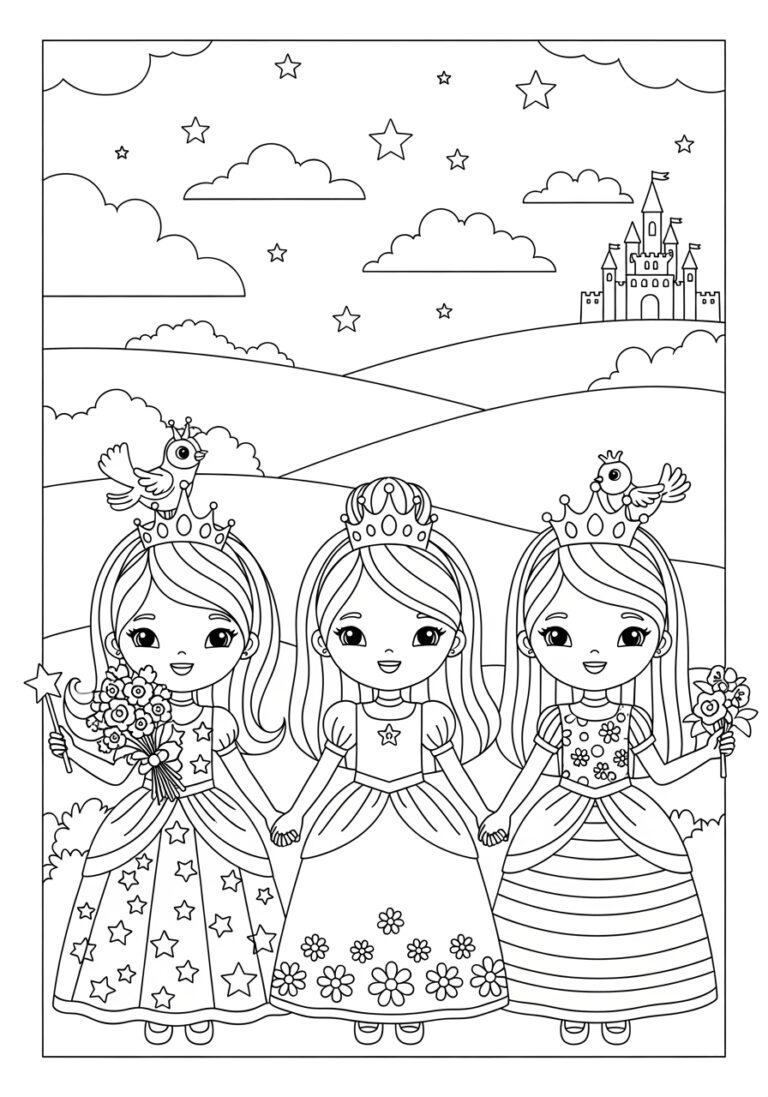 Preschool Princess Coloring Page