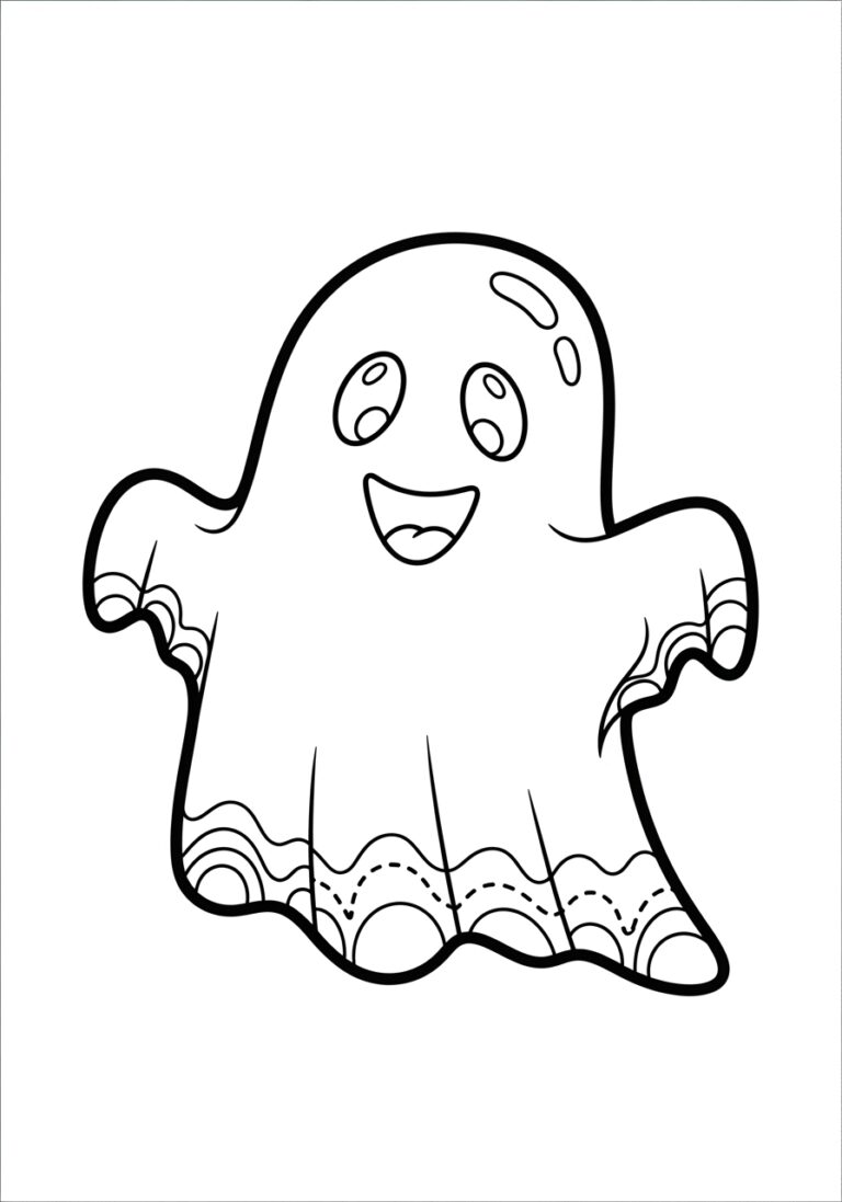 Preschool Tracing Lines Ghost Coloring Page