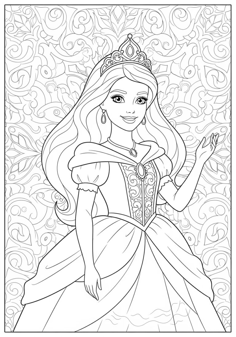Princess Amelia Barbie Coloring Page