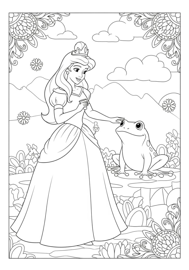 Princess and the Frog Coloring Page