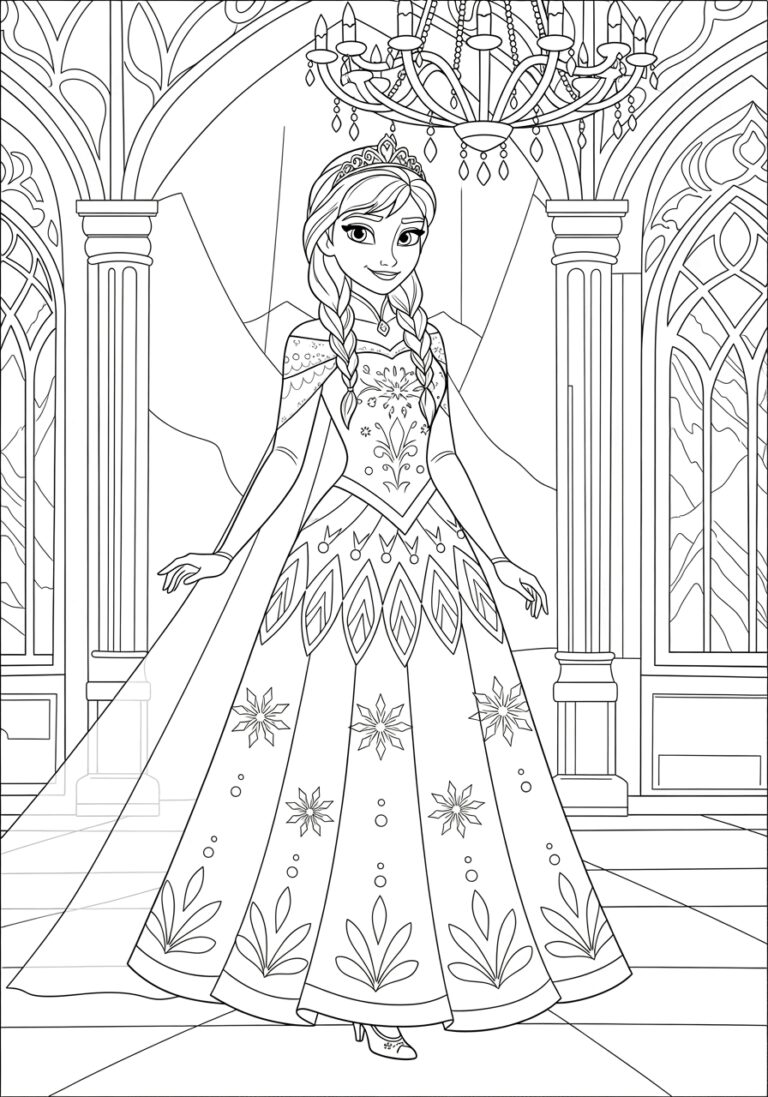 Princess Anna Frozen Coloring Page