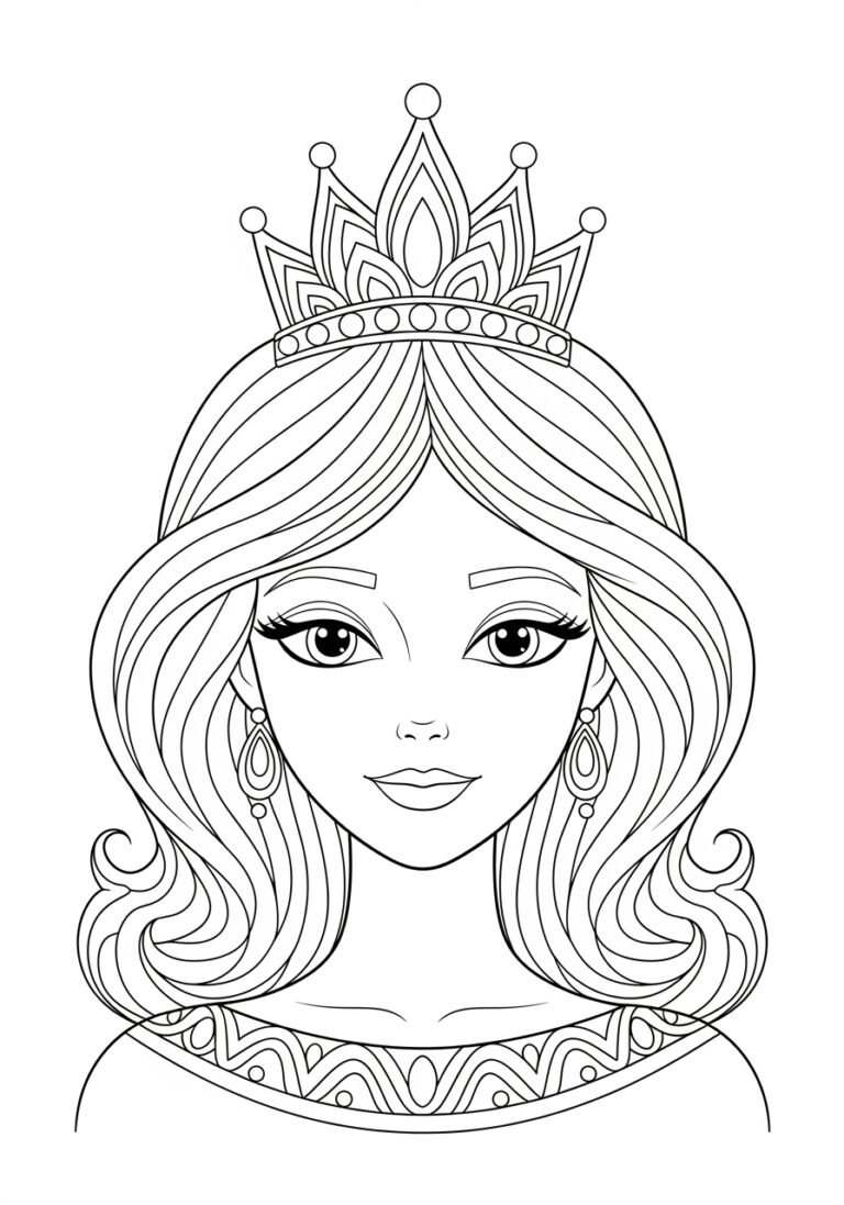 Princess Face Coloring Page