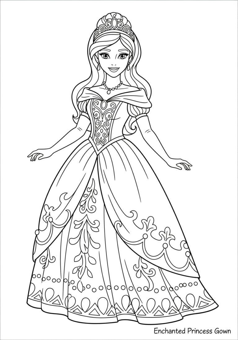 Princess Gown Coloring Page