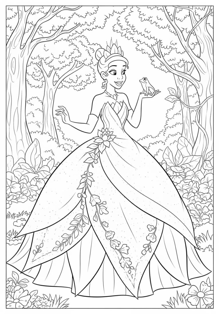 Princess Tiana Coloring Page