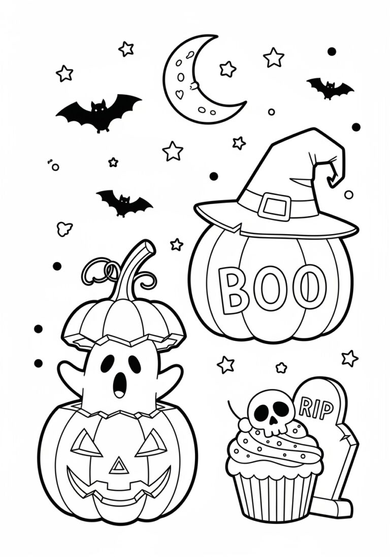 Printable Easy Halloween Coloring Page