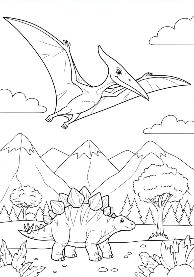 Pterosaur Coloring Page to Print Out and Color
