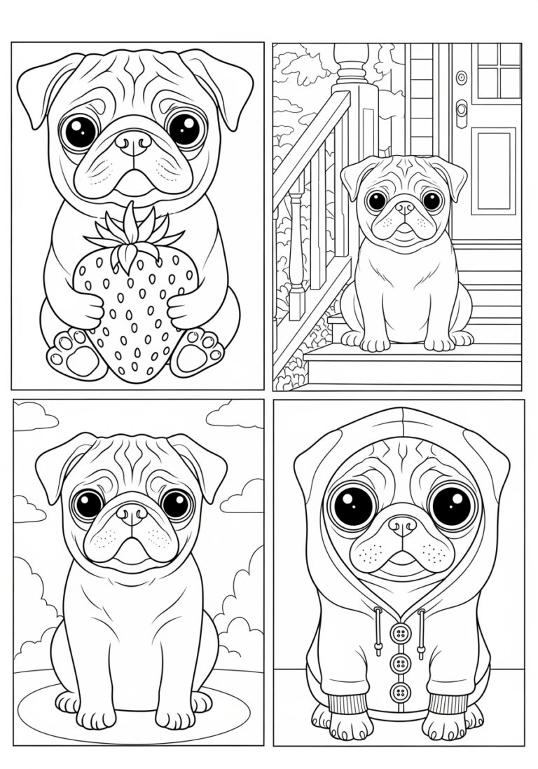 Pug Dog Coloring Page