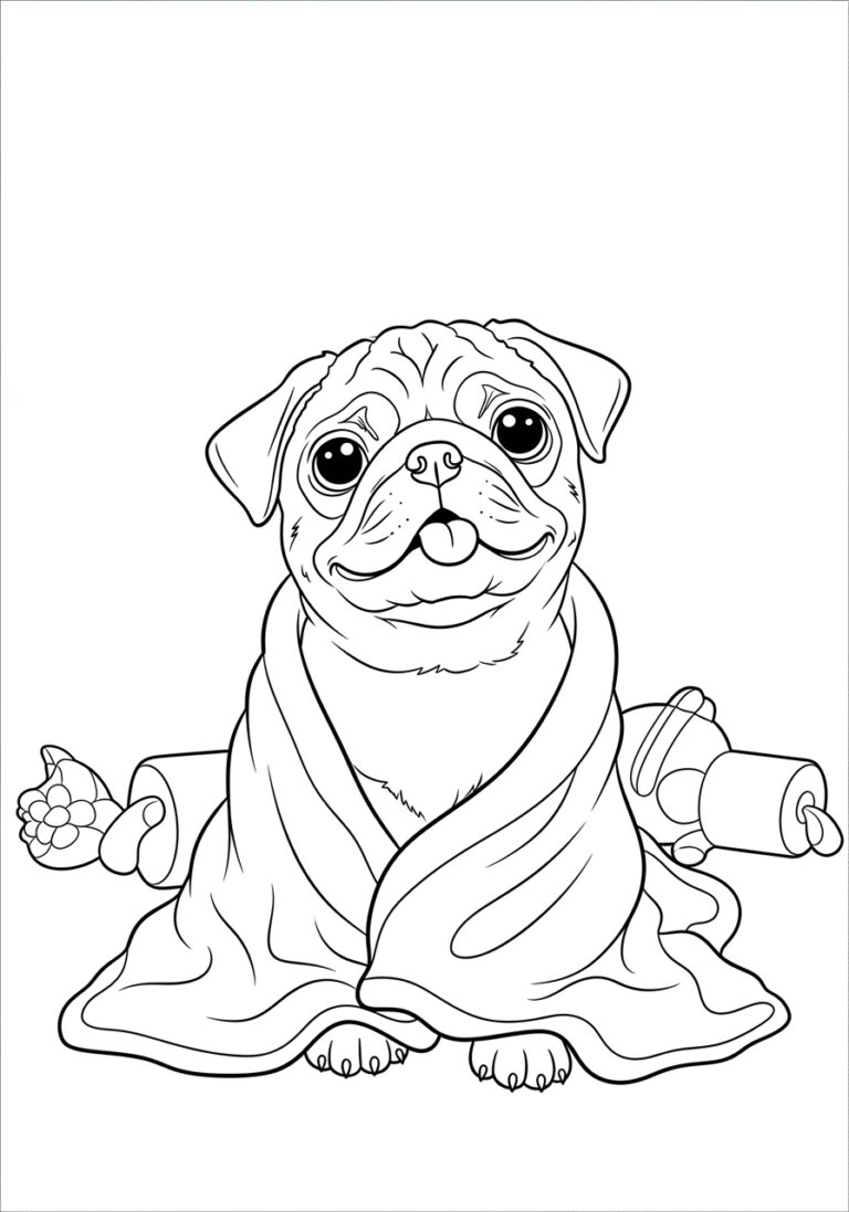 Pug Puppy Coloring Page