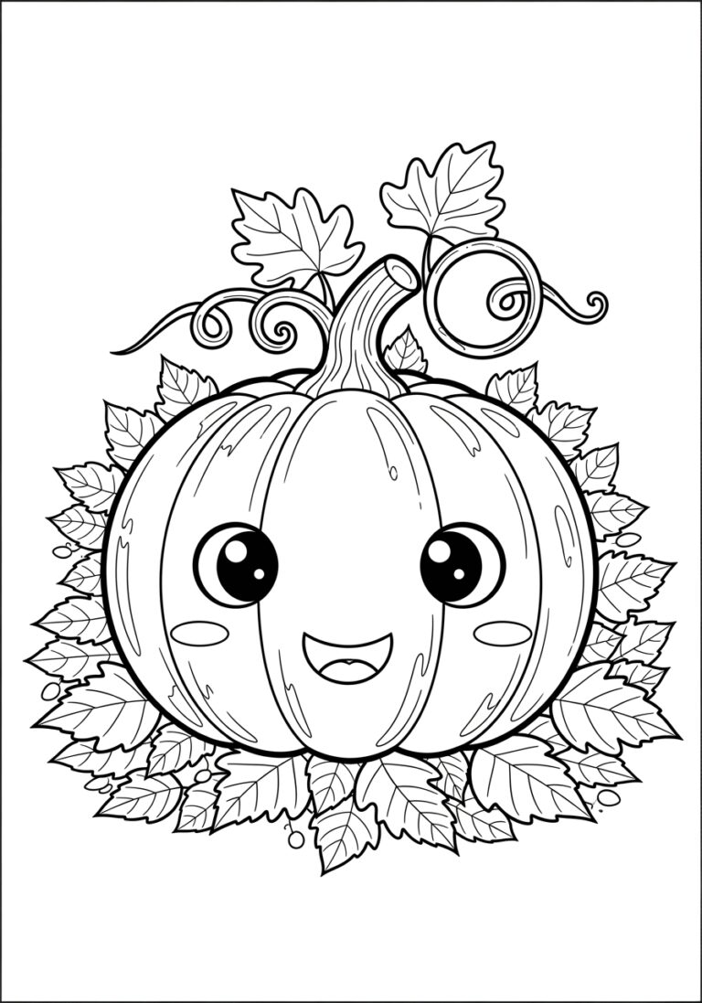 Pumpkin Art Coloring Page to Print Out and Color