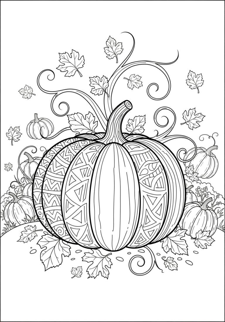 Pumpkin Coloring Image to Print Out and Color
